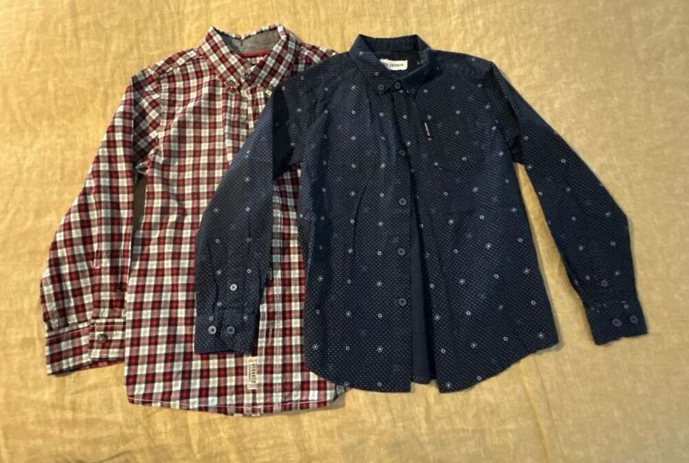 Lot of 2 Boys Long Sleeve Button-Down Shirts Size 7 Youth OshKosh